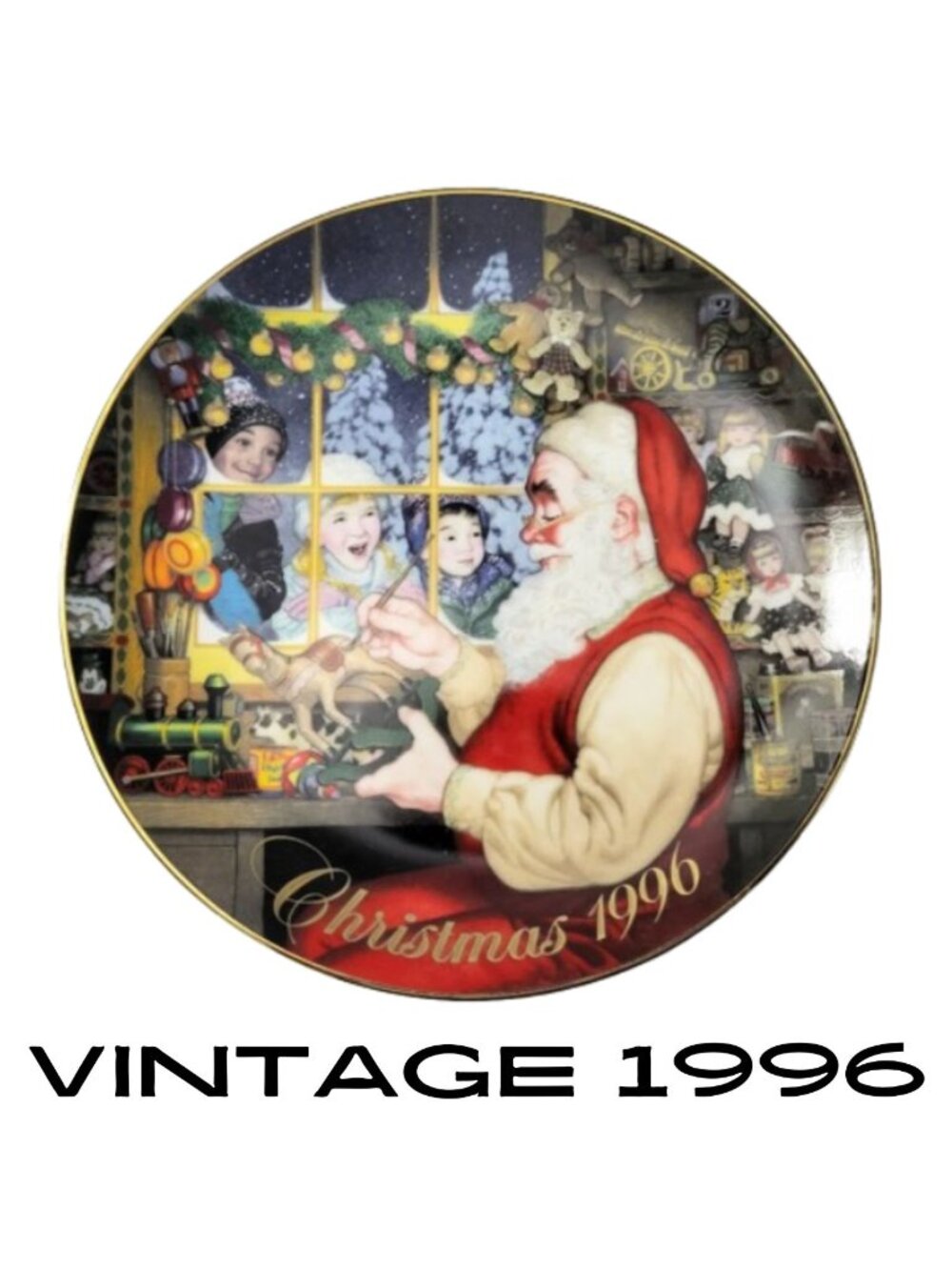 AVON "Santa's Loving Touch" Vintage 1996 8" Collectors Christmas Plate - Boxed